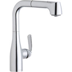 Click here to see Elkay LKGT2042CR Elkay LKGT2042CR Chrome Gourmet 1-Hole Bar Faucet w/ Pull-out Spray 