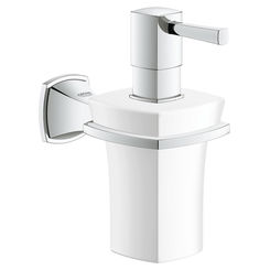 Click here to see Grohe 40627000 GROHE 40627000 Grandera Holder with Ceramic Soap Dispenser, Starlight Chrome