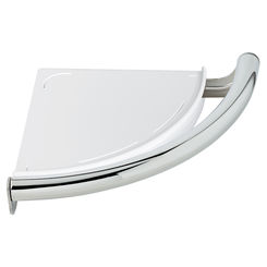 Click here to see Delta 41516 Delta 41516 Chrome Lahara Corner Shelf with Assist Bar