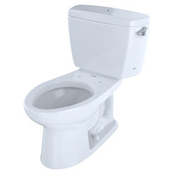 Click here to see Toto CST744ELRB#01 TOTO Eco Drake Two-Piece Elongated 1.28 GPF ADA Compliant Toilet with Right Lever and Bolt Down Tank Lid, Cotton White - CST744ELRB#01