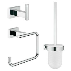 Click here to see Grohe 40757001 Grohe 40757001 Essentials Cube City Restroom Accessories Set, Starlight Chrome