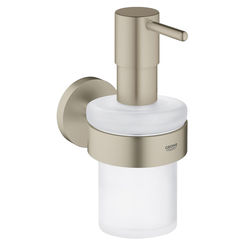 Click here to see Grohe 40448EN1 Grohe 40448EN1 Essentials Soap Dispenser with Holder, Brushed Nickel