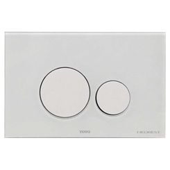 Click here to see Toto YT994#WH TOTO Neorest Rectangle Push Plate for In-Wall Tank Unit - Dual Button -  YT994#WH