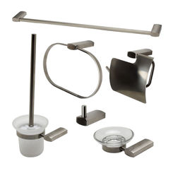 Click here to see Alfi AB9503-BN ALFI AB9503-BN 6-Piece Matching Bathroom Accessory Set, Brushed Nickel