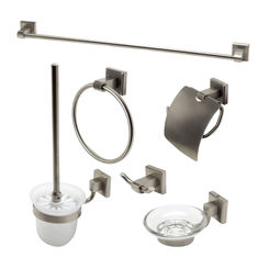 Click here to see Alfi AB9509-BN ALFI AB9509-BN 6-Piece Matching Bathroom Accessory Set, Brushed Nickel