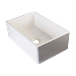 Click here to see Alfi AB509-B ALFI AB509-B Fluted Design Fireclay Farm-Style Kitchen Sink, Biscuit