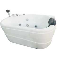 Click here to see Eago AM175-L EAGO AM175-L 57'' Acrylic Corner Jetted Whirlpool Bathtub with Fixtures - White 