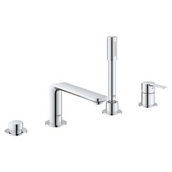 Click here to see Grohe 19577001 Grohe 19577001 Lineare Four-Hole Bathtub Faucet with Hand Shower, Starlight Chrome