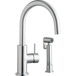 Click here to see Elkay LK7922SSS Elkay Allure Single Hole Kitchen Faucet with Lever Handle and Side Spray Satin Stainless Steel - LK7922SSS