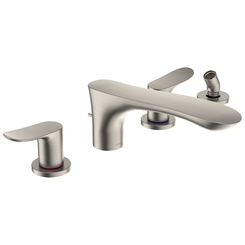 Click here to see Toto TBG01202U#BN TOTO GO Two-Handle Deck-Mount Roman Tub Filler Trim with Handshower, Brushed Nickel - TBG01202U#BN