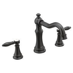 Click here to see Moen TS22103BL Moen TS22103BL Weymouth Two-Handle High Arc Roman Tub Faucet, Matte Black
