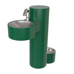 Click here to see Murdock GWJ85-PF Murdock GWJ85-PF Pedestal Mount Wash-N-Go! Hand Wash Station with Pet Fountain, Green Powder-Coated