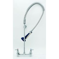 T&S Brass B-0133-A10-08C Easyinstall Pre-Rinse Spring Action with 8-Inch Wall Mount Base and 10-Inch Add-On Faucet