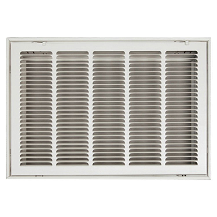 View 2 of Shoemaker FG4-24X18 24X18 Soft White Stamped Face 4 Inches Filter Grille (Steel) - Shoemaker FG4