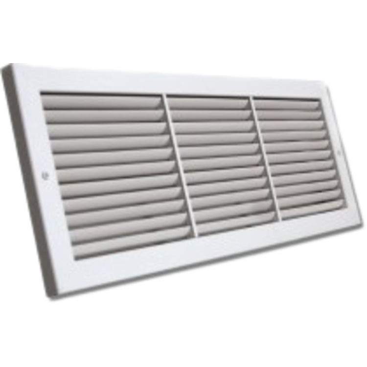 View 2 of Shoemaker 1100FF-24X14 24x14 Soft White Deluxe Baseboard Return Air Grille (Aluminum) - Shoemaker 1100FF-24X14