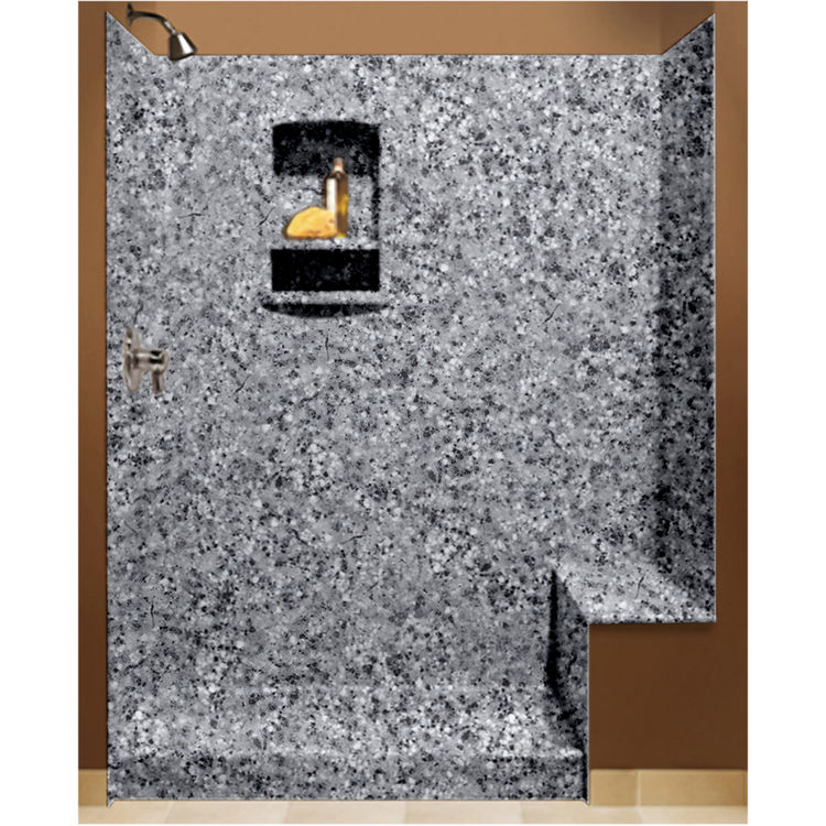 Swanstone Bk 326072 042 Gray Granite Shower Kit With Floor Wall