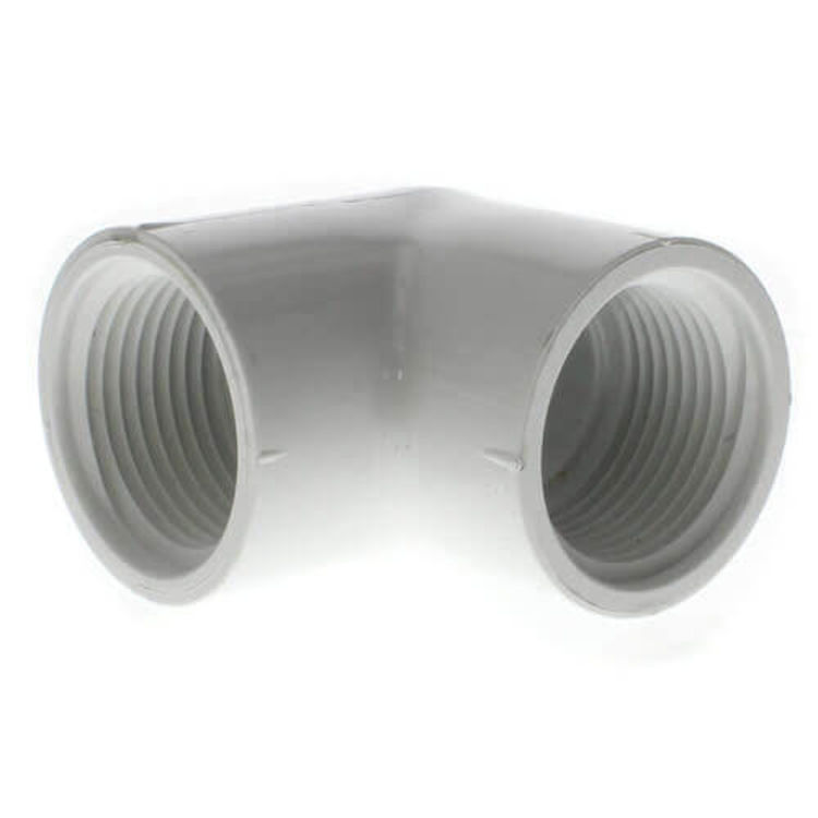 1Inch PVC 90Degree Elbow Threaded, Schedule 40 PlumbersStock