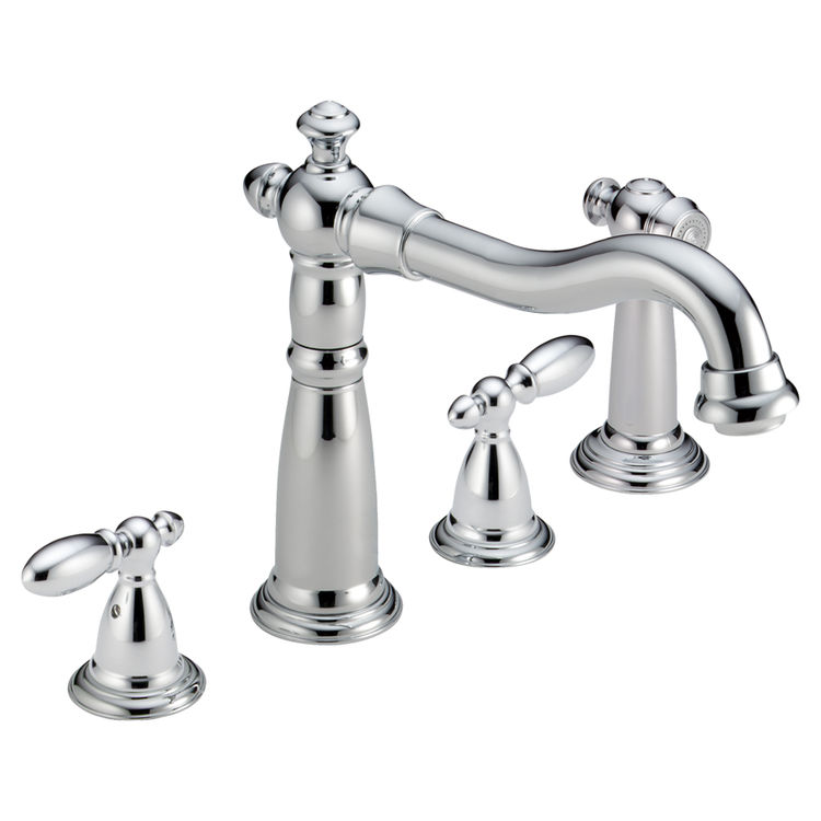 Delta 2256-DST Delta 2256-DST Victorian Two Handle Widespread Kitchen Faucet w/ Spray, Chrome
