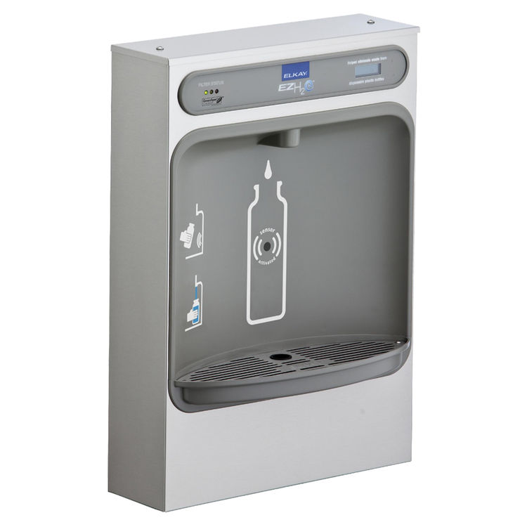 Elkay LZWSSM Elkay LZWSSM ezH2O Surface Mount Bottle Filling Station - Non-Refrigerated, Filtered, Stainless