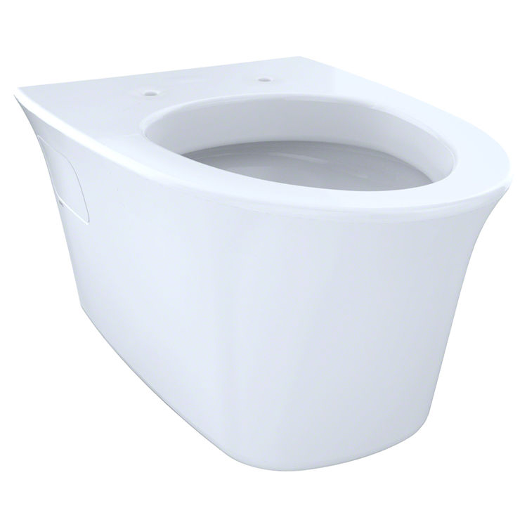 Toto CT486FG#01 Toto Maris Wall-Hung Elongated Toilet Bowl with Skirted Design and CeFiONtect, Cotton White - CT486FG#01