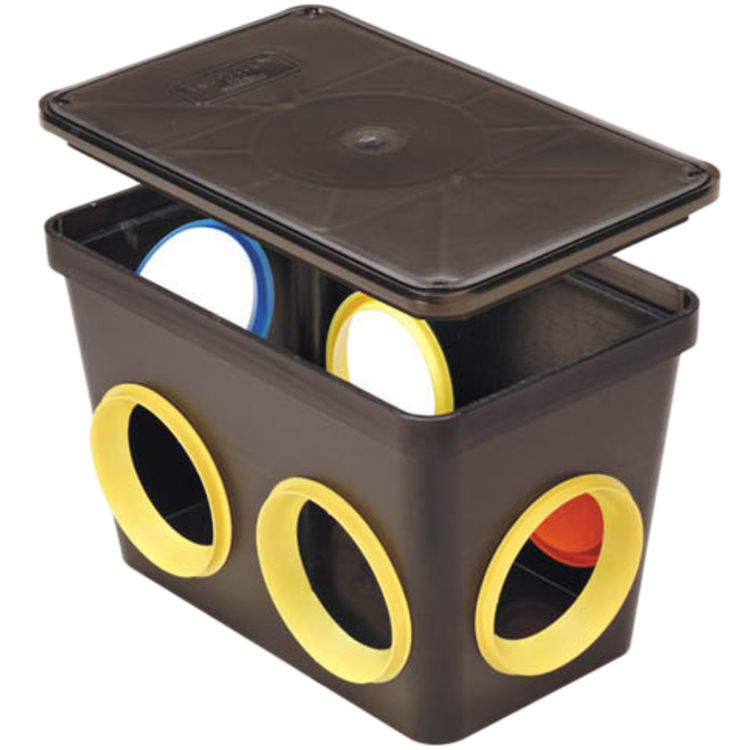 Tuf-Tite 6HD2 Plastic 6-Hole Distribution Box w/ Lid for Septic Systems