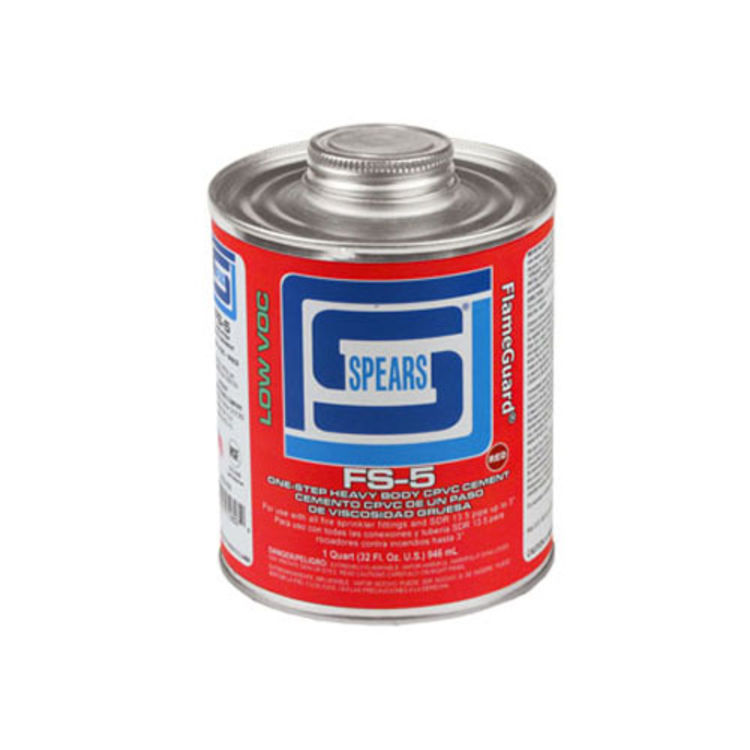 SPEARS FS5 QUART CPVC ONE STEP FIRE SPRINKLER GLUE PlumbersStock