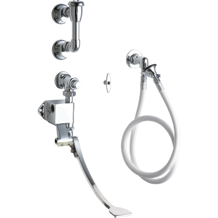 Chicago Faucets 910 G806cp Pedal Valve Single Service Bed Pan