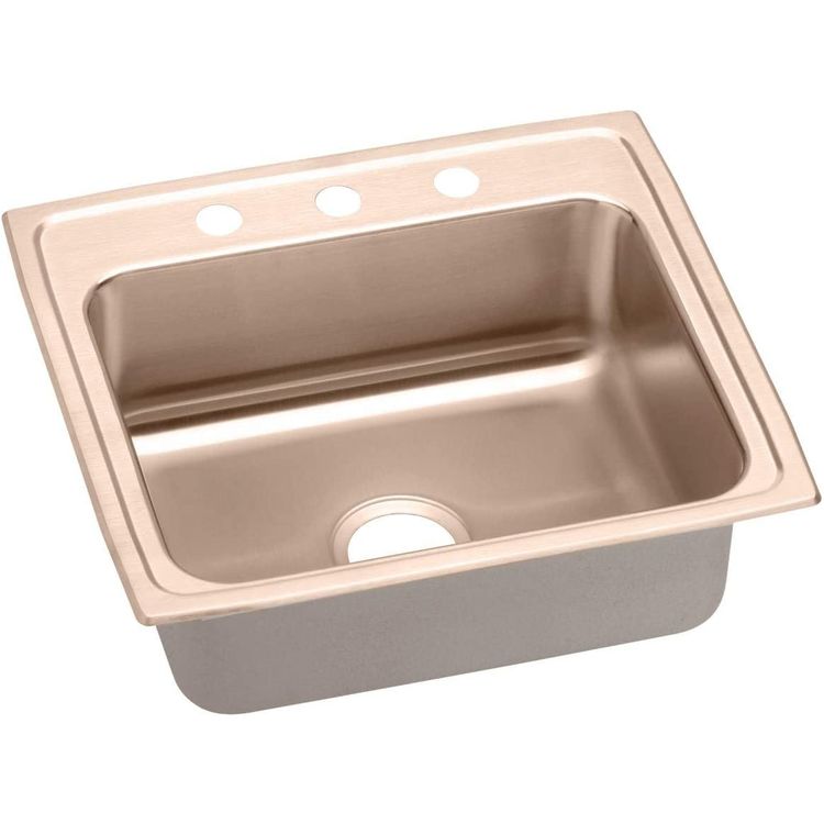 Elkay LR22193-CU Elkay LR22193-CU CuVerro Antimicrobial Copper Single Bowl Sink - Lustrous Satin