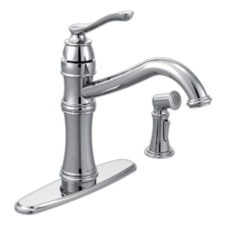 Moen 7245C Moen 7245C Belfield Chrome Single Handle Kitchen Faucet with Spray