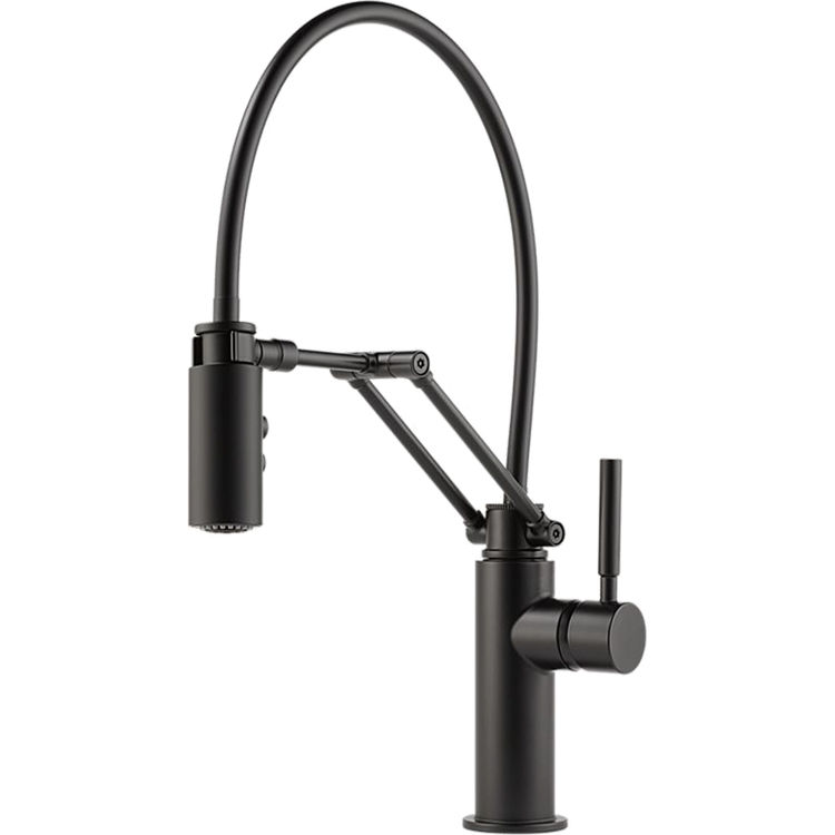 Brizo 63221LF-BL Brizo 63221LF-BL Black Single Handle Articulating Arm Kitchen Faucet