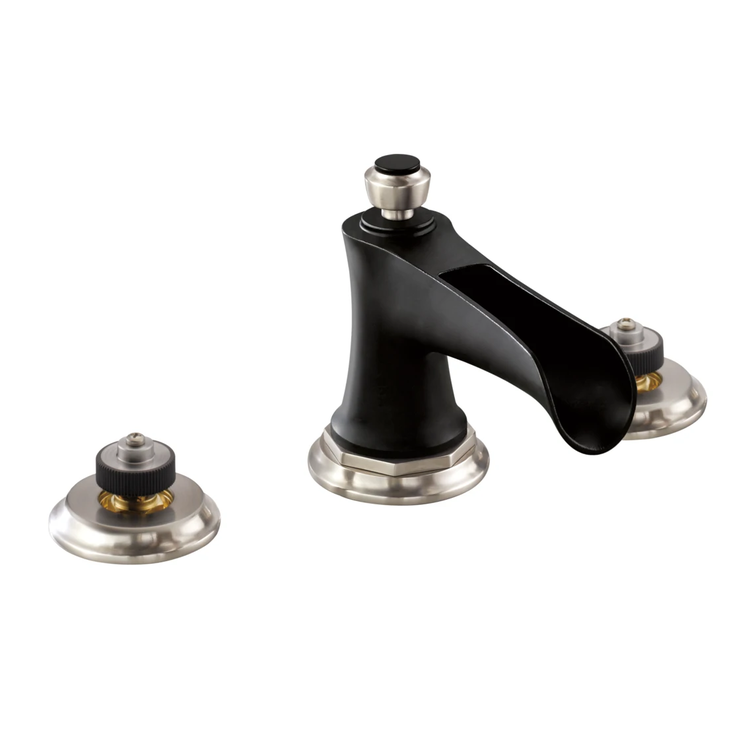 Brizo 65361LF-NKBLLHP Brizo 65361LF-NKBLLHP Luxe Nickel/Matte Black Rook Two Handle Widespread Lavatory Faucet