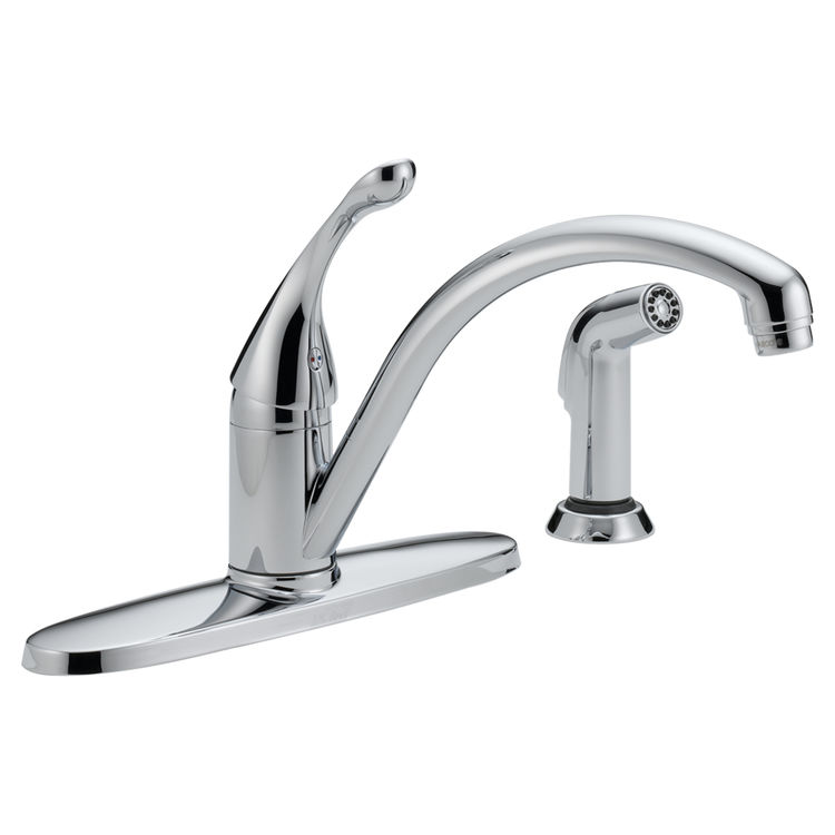 Delta 440-DST Delta 440-DST Collins Single Handle Kitchen Faucet with Sprayer in Chrome Finish