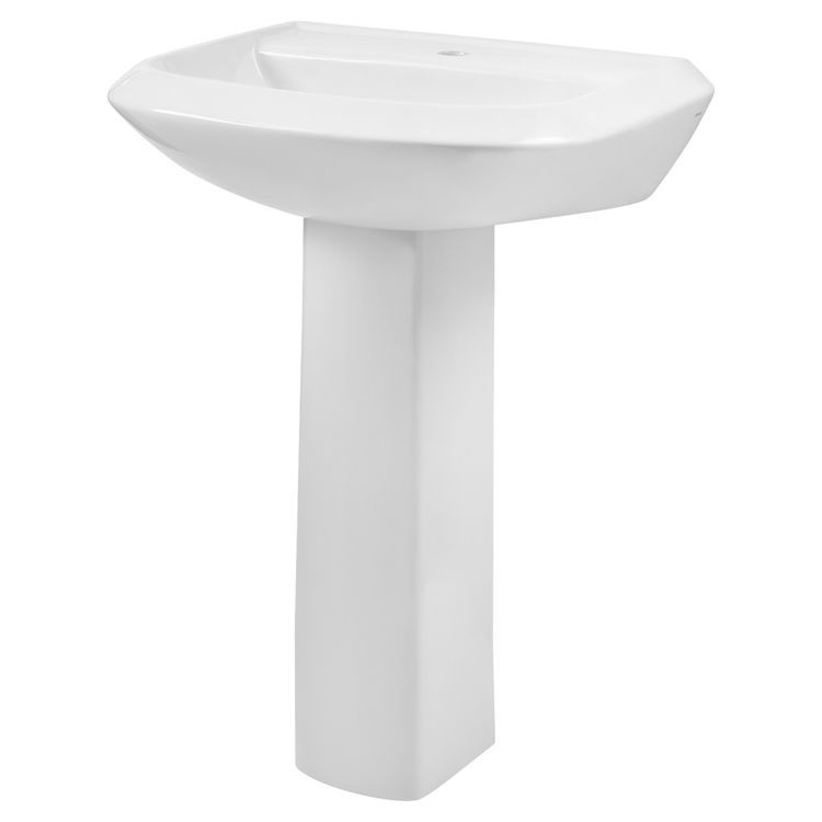 Gerber 23591 Avalanche Petite Pedestal Bathroom Sink, 1Hole, White