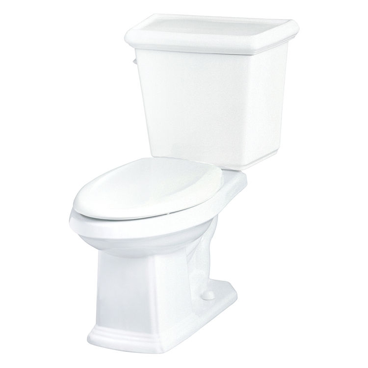 Gerber HE20016 Logan Square TwoPiece Elongated Toilet, 1.28 gpf, 12