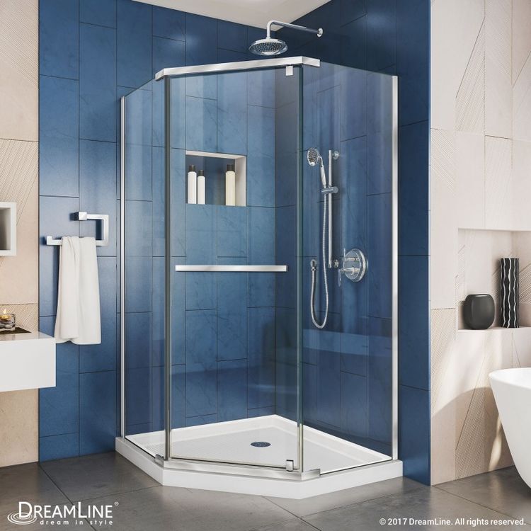 DreamLine DL603201 Chrome Hinged Corner Shower Enclosure and White Base eBay