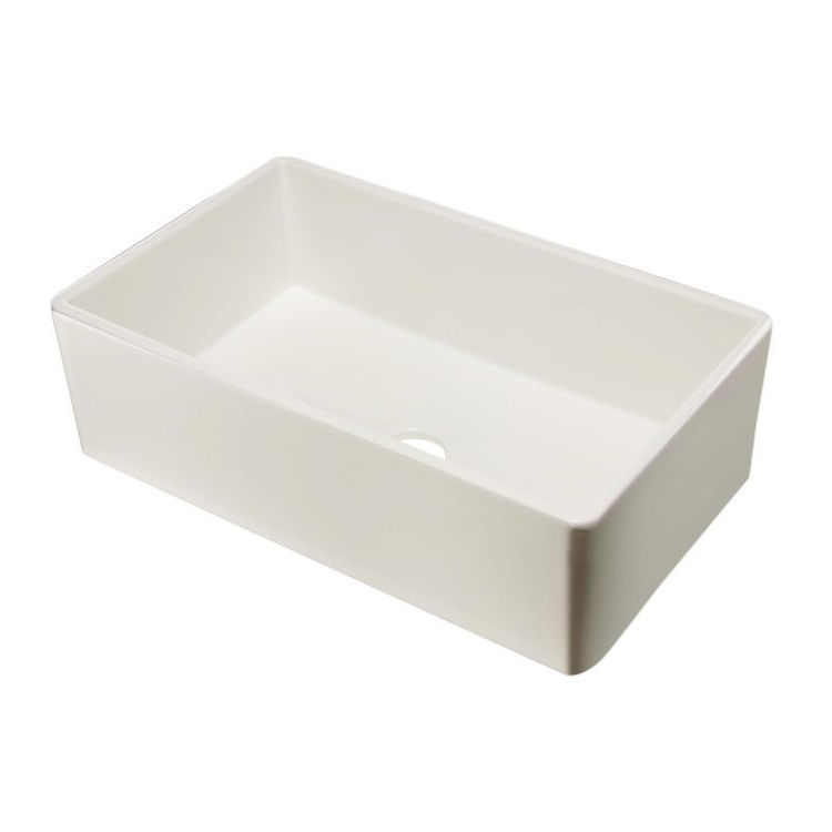 View 2 of Alfi AB533-B ALFI AB533-B Smooth Fireclay Farm-Style Kitchen Sink, Biscuit