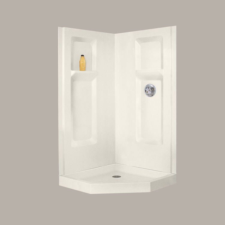 MUSTEE 736CBN 36" CORNER SHOWER SURROUND WALL KIT BONE PlumbersStock