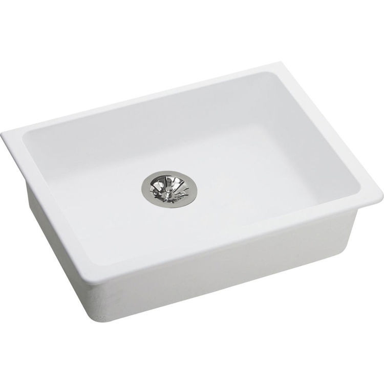 Elkay ELGUAD2519PDWH0 Elkay ELGUAD2519PDWH0 Quartz Classic Single Bowl Undermount ADA Sink with Perfect Drain, 25