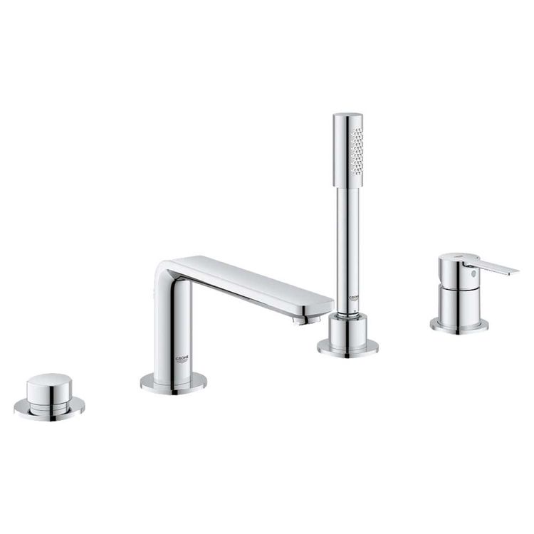 Grohe Lineare Single Handle Roman Bathtub Filler In Starlight Chrome, What Size Hole For Bathtub Faucet