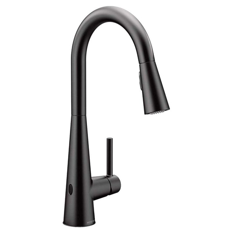 Moen 7864EWBL Moen 7864EWBL Sleek One-Handle Motion Wave Pulldown Kitchen Faucet - Matte Black