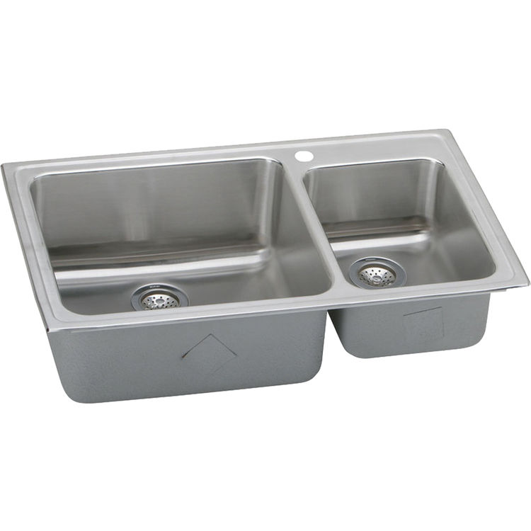 Elkay LFGR37221 Elkay LFGR37221 Gourmet Stainless Steel Double Bowl Sink