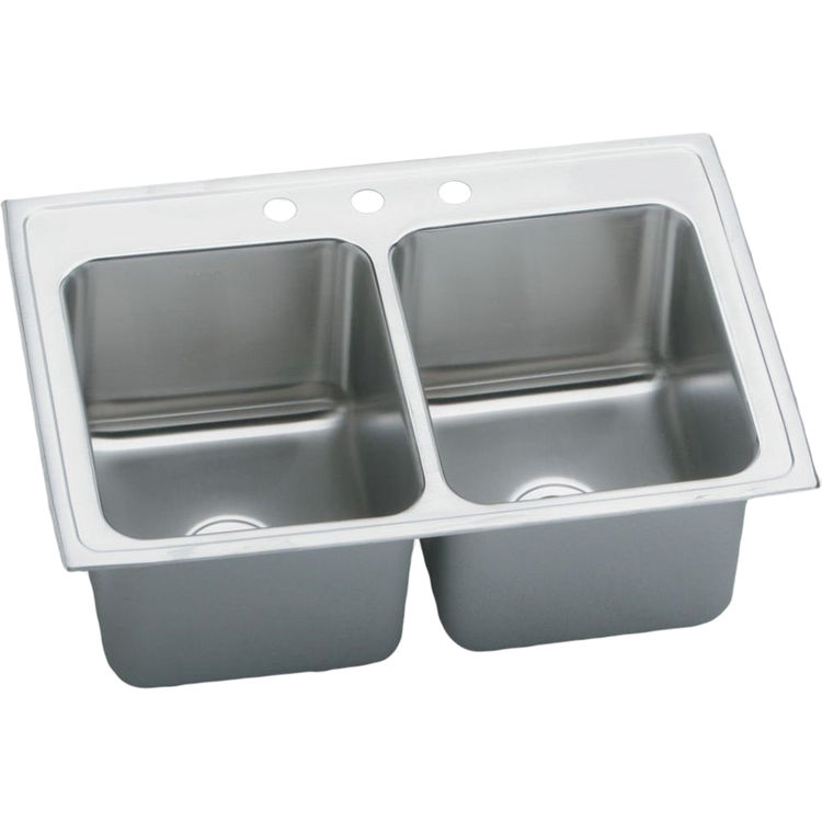 Elkay DLRQ3322103 Elkay DLRQ3322103 Gourmet Stainless Steel Double Bowl Sink