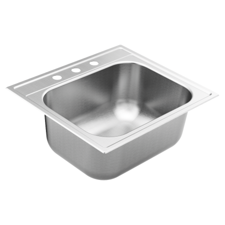 Moen GS181953Q Moen GS181953Q 1800 Series Stainless Steel Drop In Single Bowl Kitchen Sink - Brushed