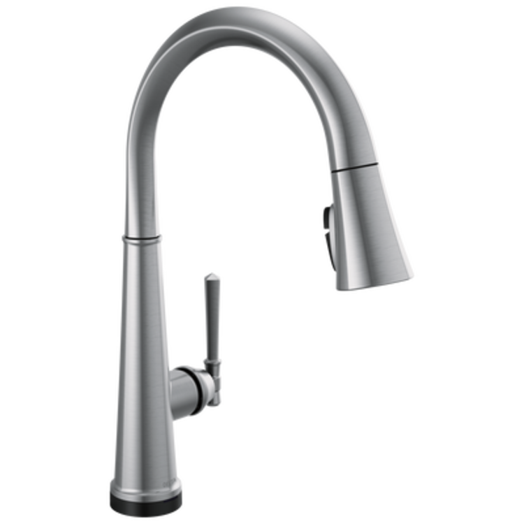 Delta Emmeline Single Handle Pull Down Kitchen Faucet, Lumicoat Arctic  Stainless - 9182T-AR-PR-DST