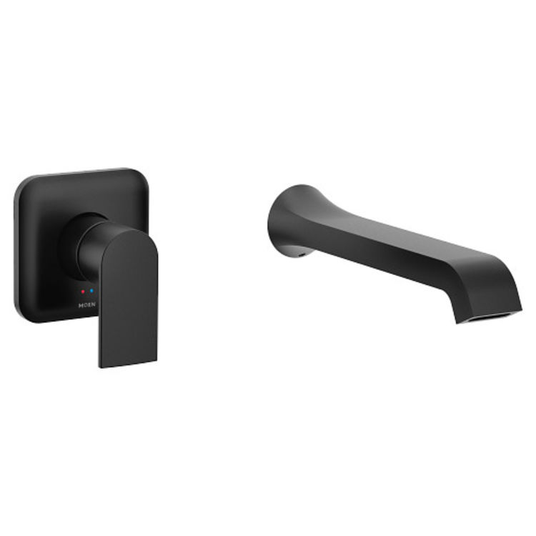 genta series - new moen wall-mount tub fillers in matte black