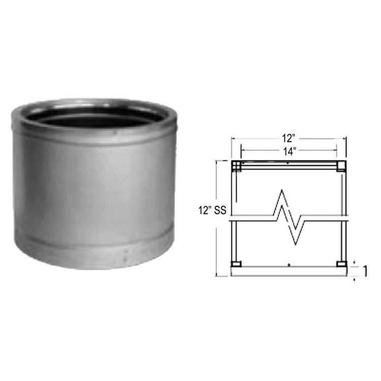 View 3 of M&G DuraVent 99201SS DuraVent 12DT-12SS 12-Inch DuraTech Stainless Steel Chimney Pipe