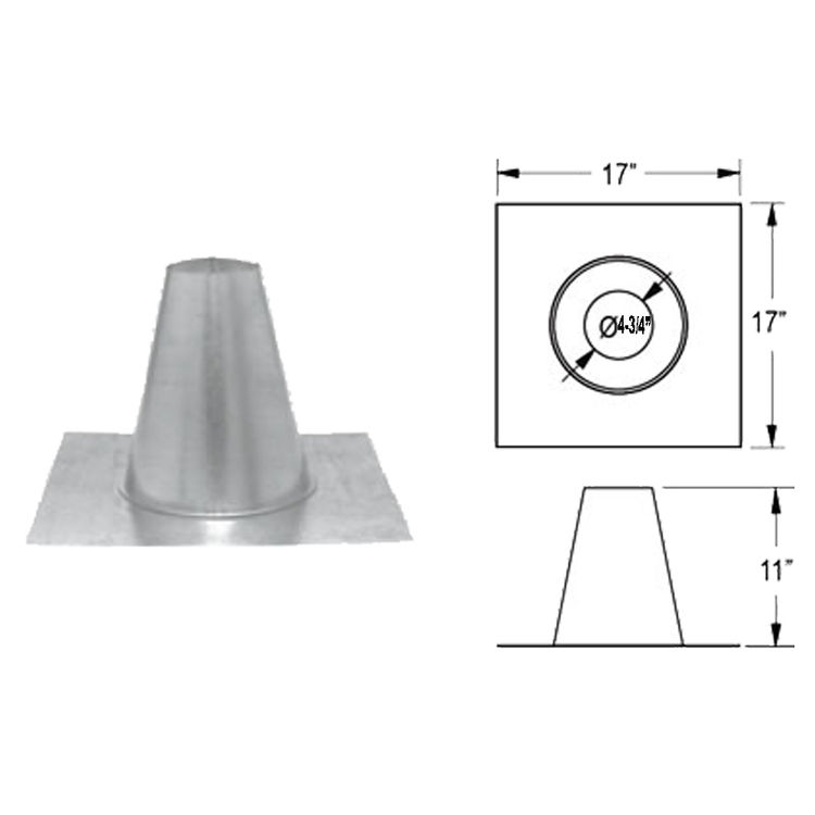 M&G DuraVent 4PVP-FF DuraVent 4PVP-FF PelletVent Pro 4-Inch Tall Cone Roof Flashing