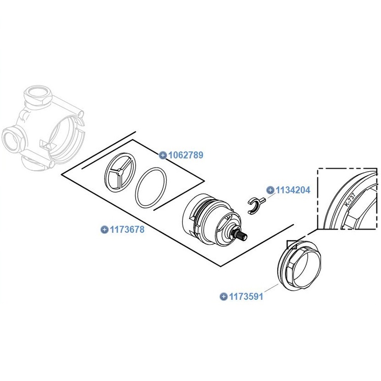 Kohler K737KNA MasterShower 2 or 3 Way Diverter Valve