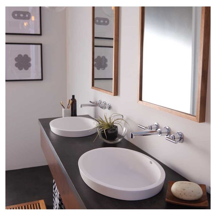 Moen Ts43003 Arris Two Handle Wall Mount Bathroom Faucet