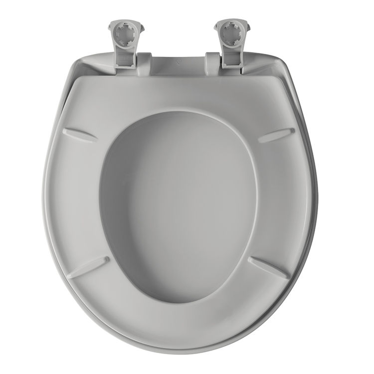 Bemis 200SLOWT162 Easy Close Round Plastic Toilet Seat Silver